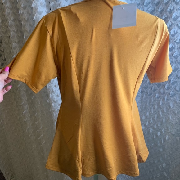 Mustard Peplum Top - Picture 5 of 6